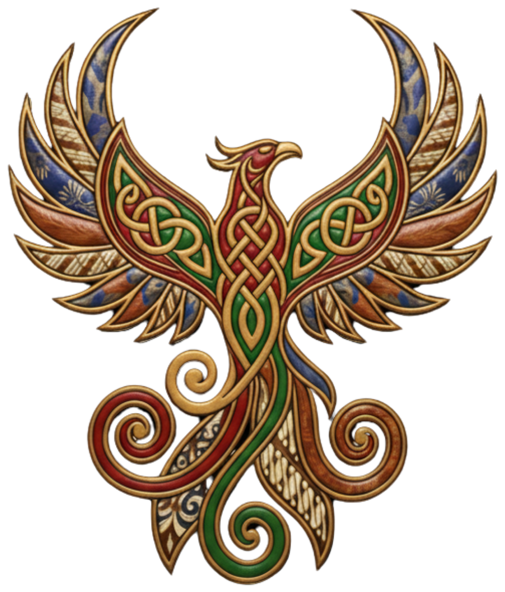 Celtic Batik Phoenix emblem